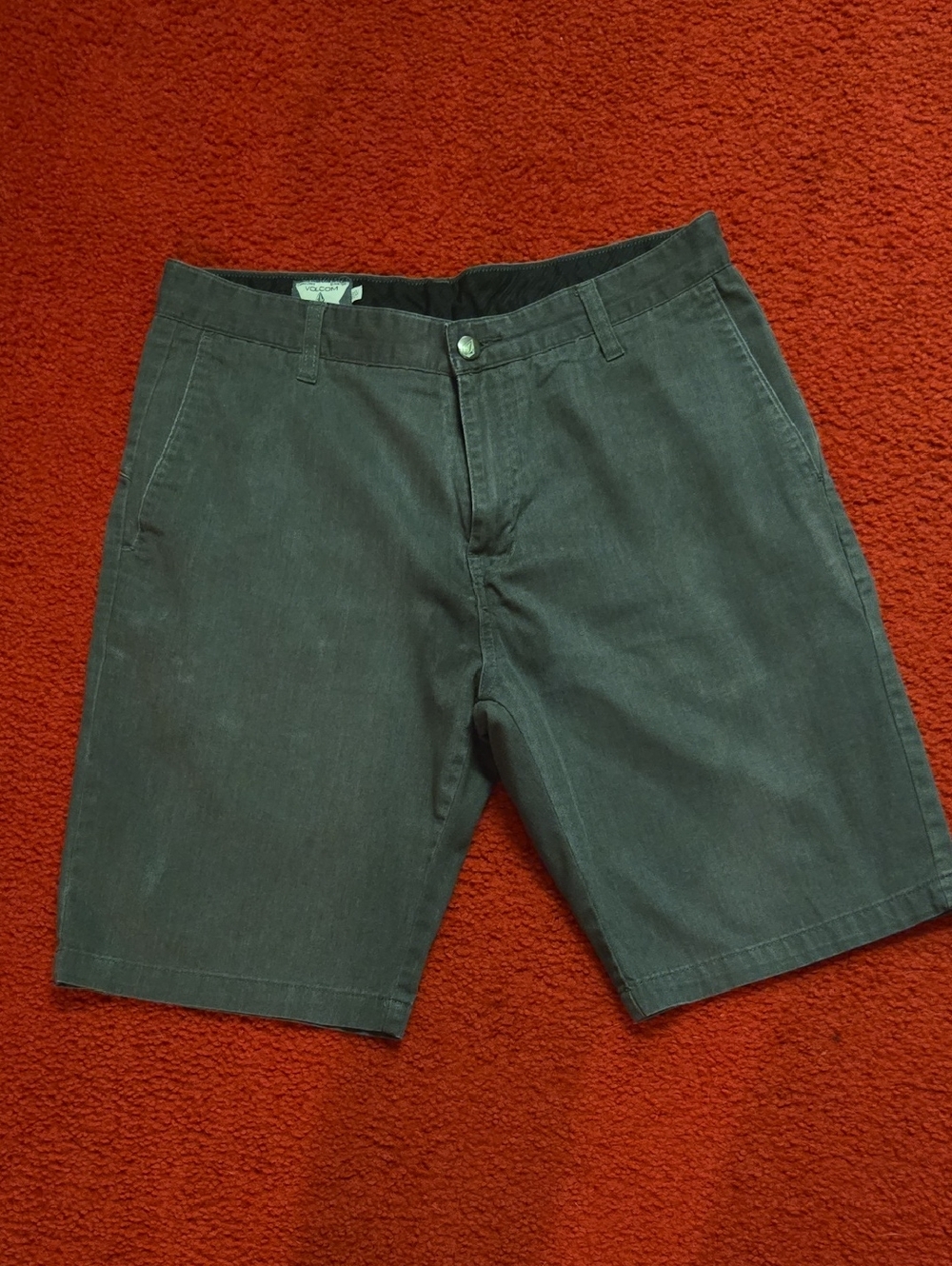 VOLCOM Mens Dark Gray Casual Chino Shorts